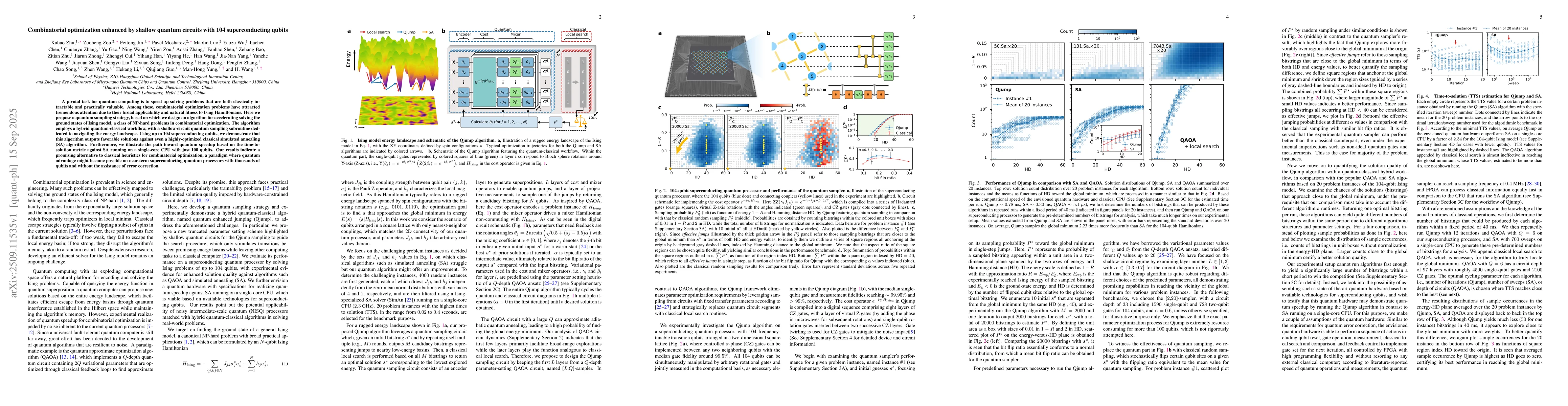 Thumbnail for Combinatorial optimization enhanced by shallow quantum circuits with 104
  superconducting qubits
