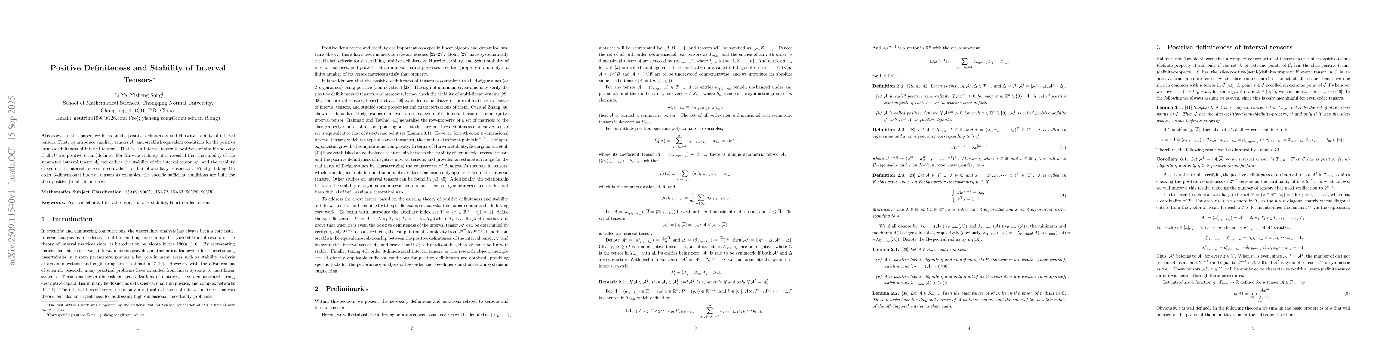 Thumbnail for Positive Definiteness and Stability of Interval Tensors