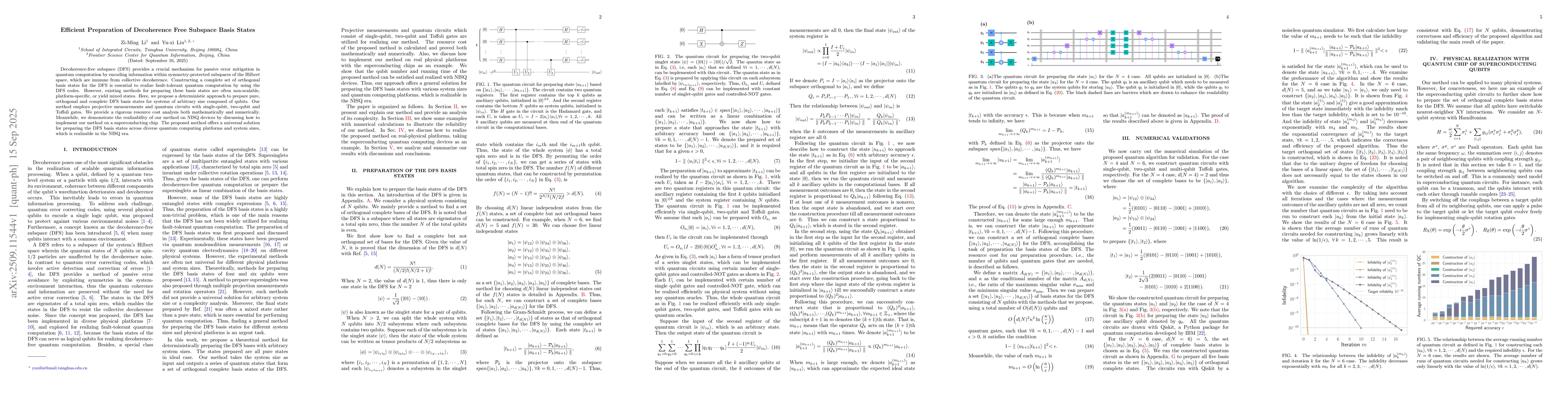 Thumbnail for Efficient Preparation of Decoherence Free Subspace Basis States