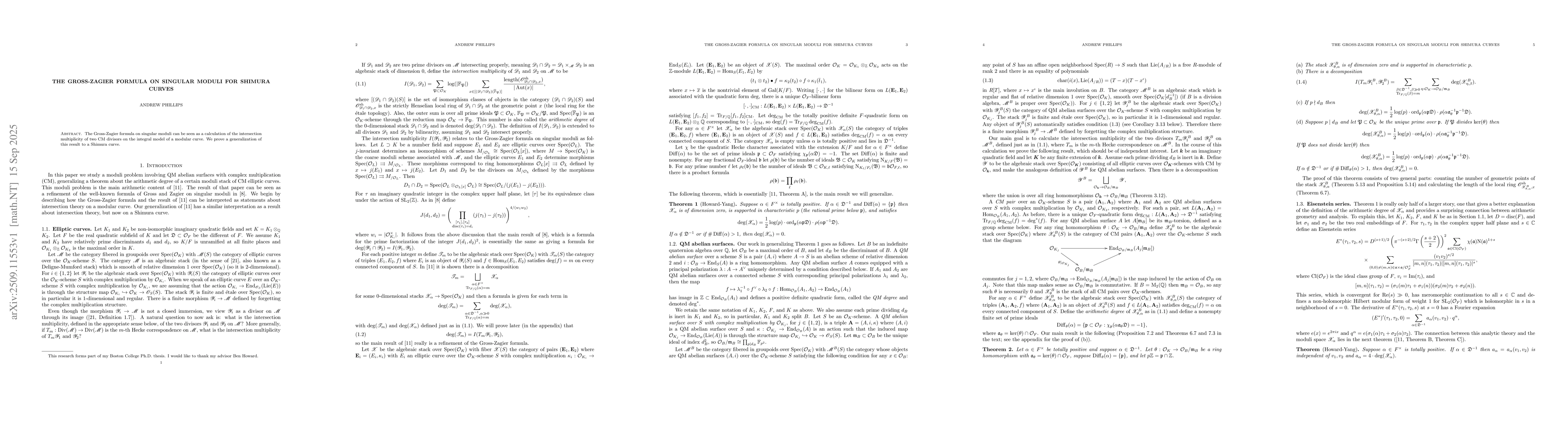 Thumbnail for The Gross-Zagier formula on singular moduli for Shimura curves
