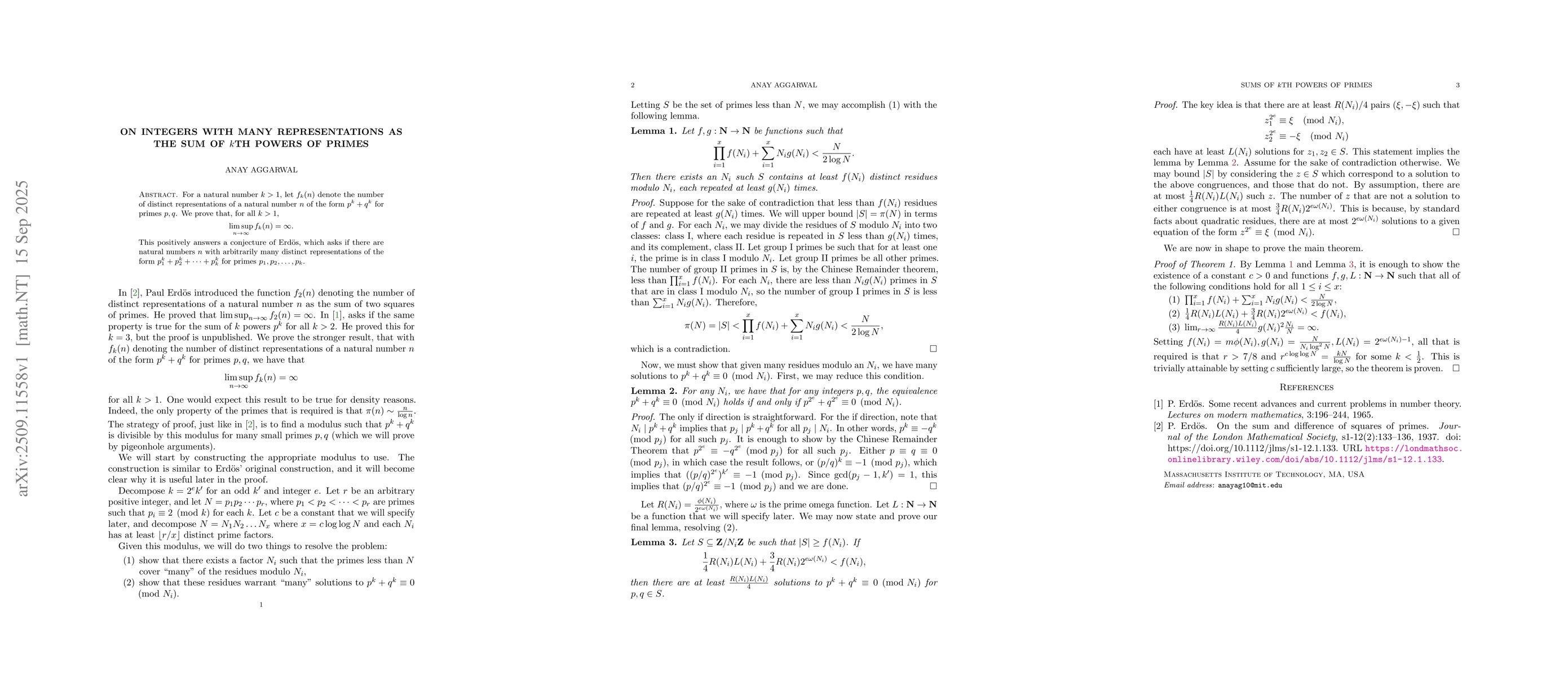 Thumbnail for On integers with many representations as the sum of $k$th powers of
  primes