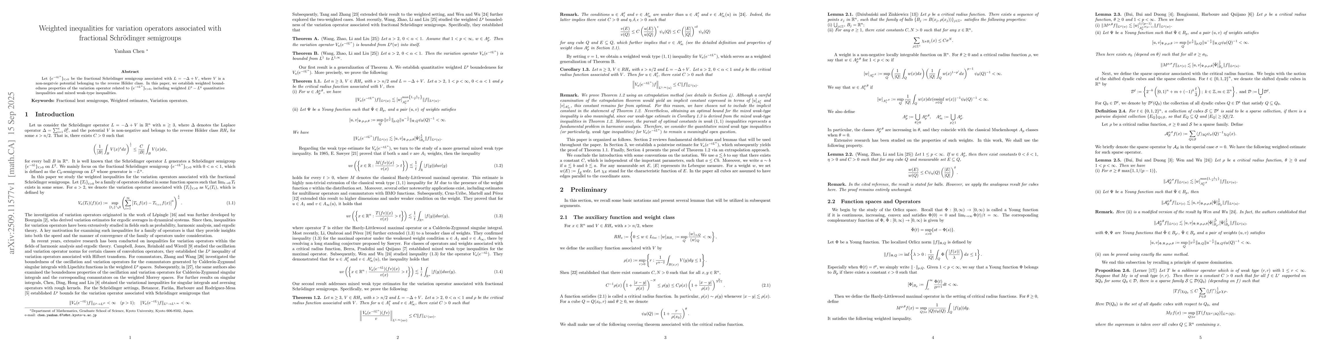 Thumbnail for Weighted inequalities for variation operators associated with fractional
  Schrödinger semigroups