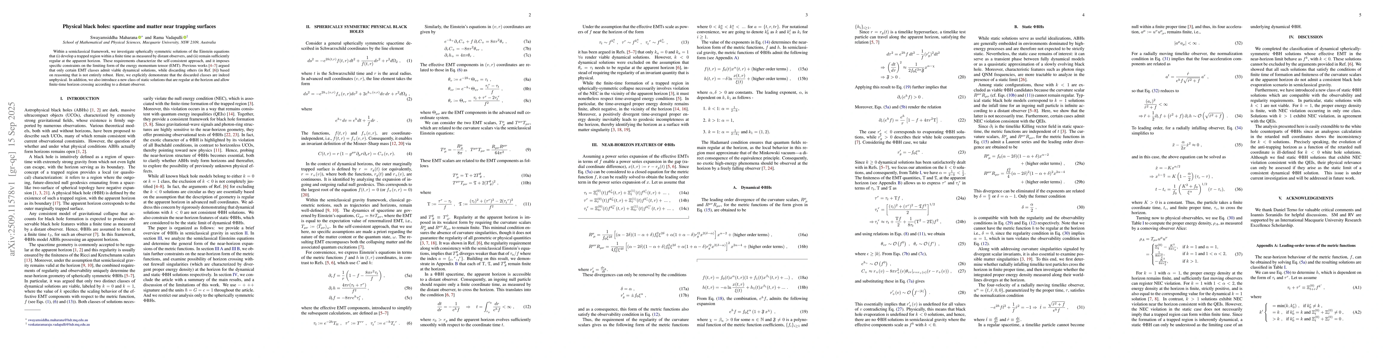 Thumbnail for Physical black holes: spacetime and matter near trapping surfaces