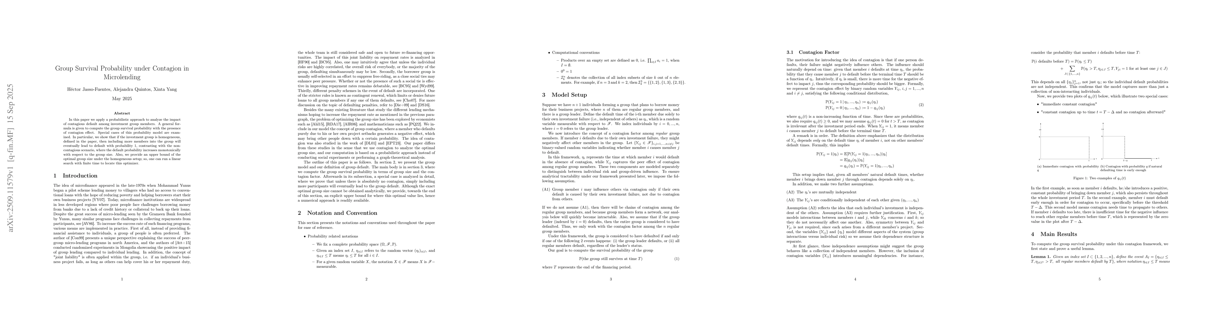 Thumbnail for Group Survival Probability under Contagion in Microlending
