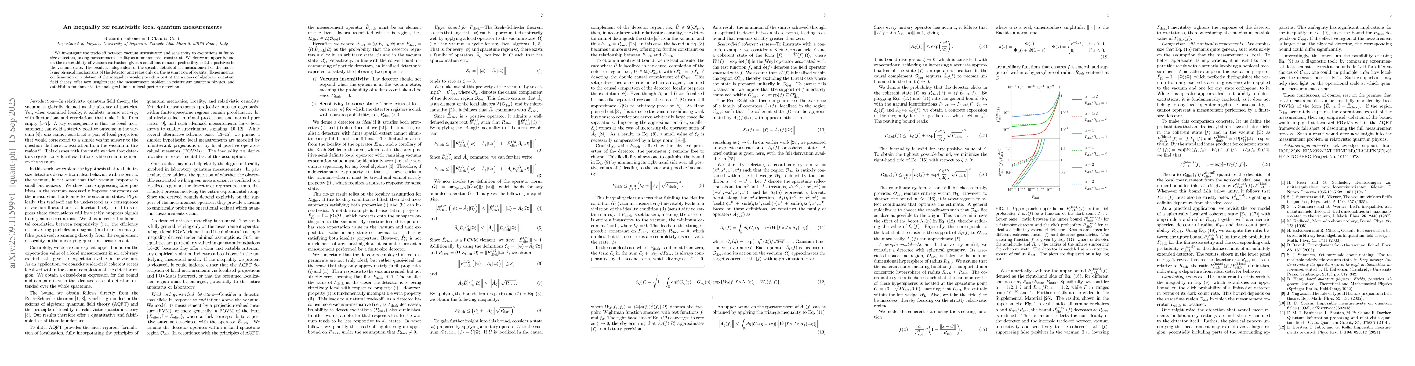 Thumbnail for An inequality for relativistic local quantum measurements