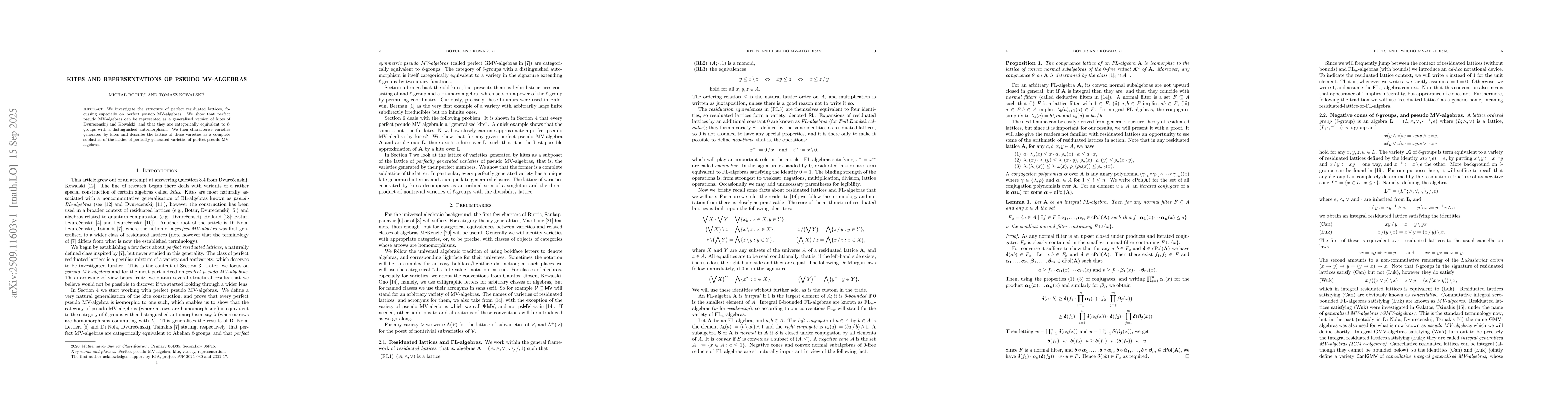 Thumbnail for Kites and representations of pseudo MV-algebras