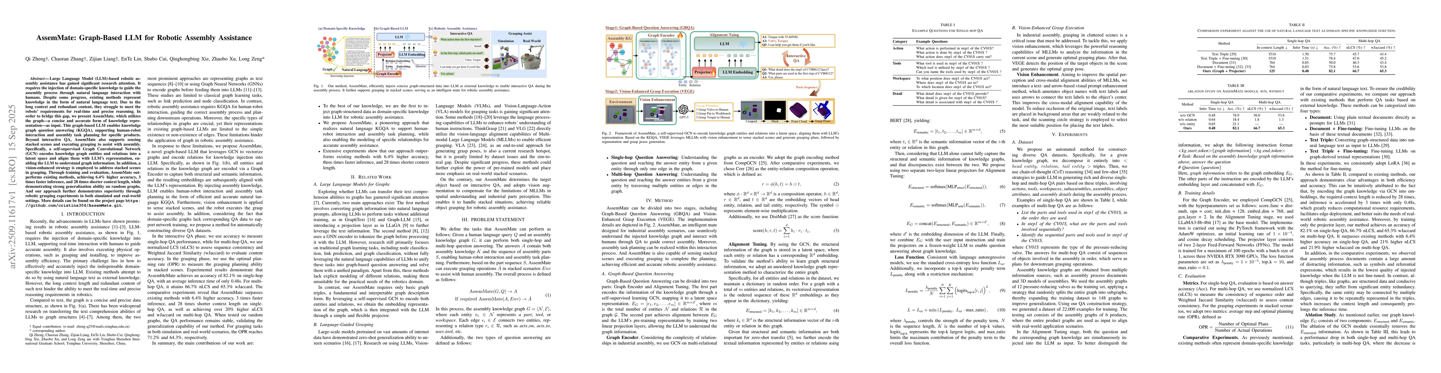 Thumbnail for AssemMate: Graph-Based LLM for Robotic Assembly Assistance