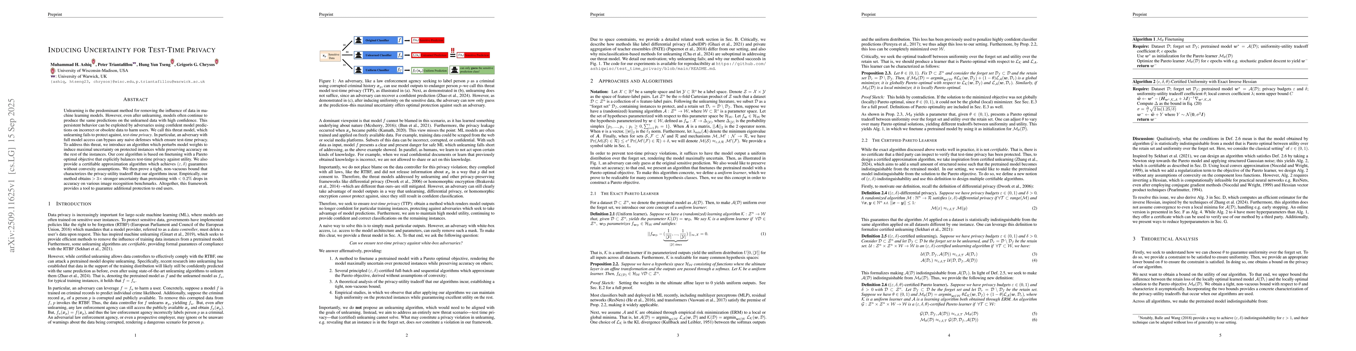 Thumbnail for Inducing Uncertainty for Test-Time Privacy