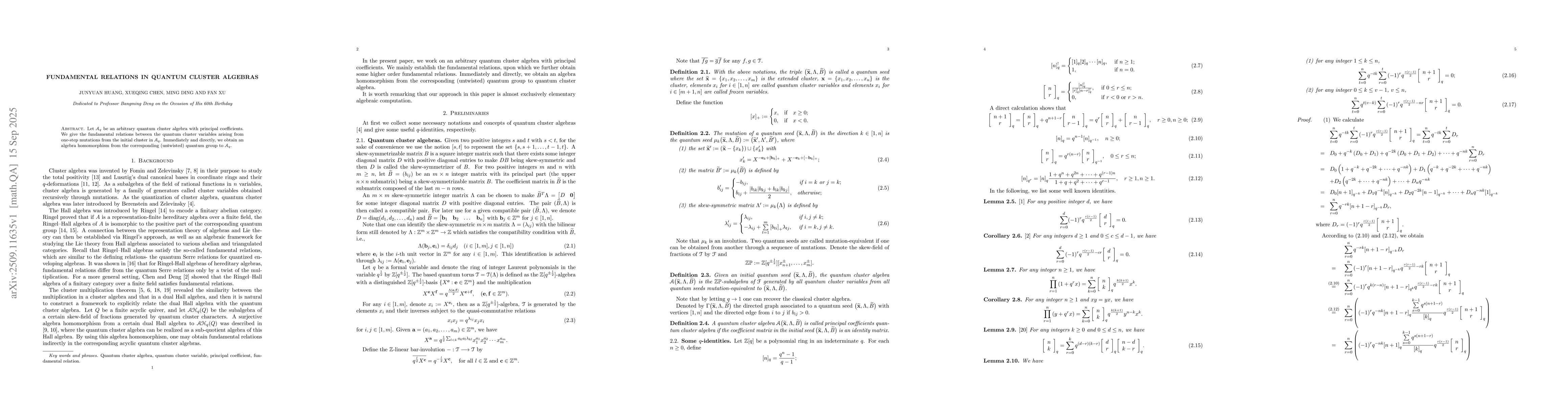 Thumbnail for Fundamental relations in quantum cluster algebras