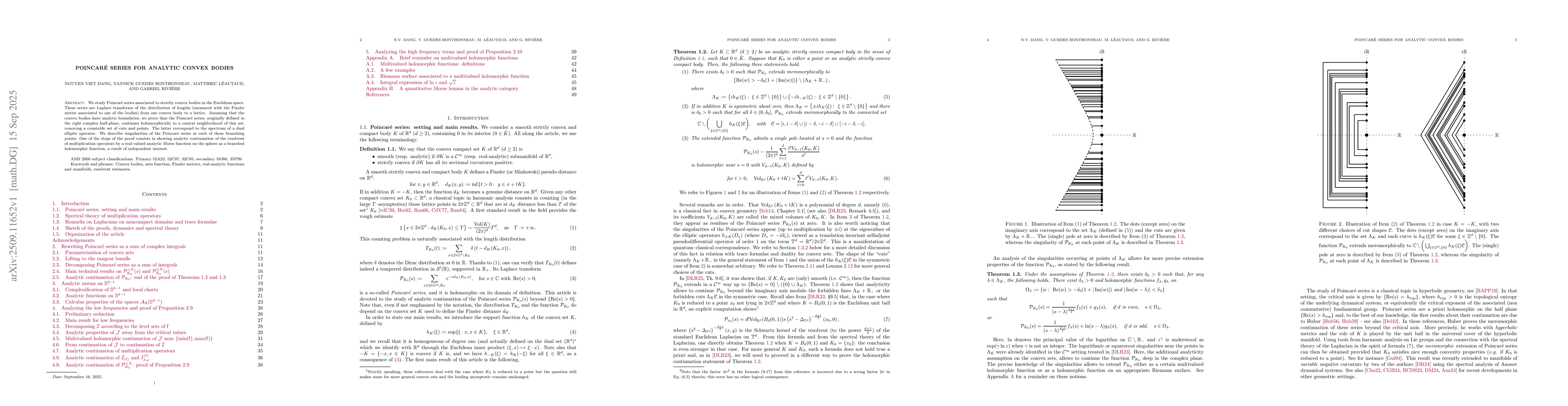 Thumbnail for Poincar{é} series for analytic convex bodies