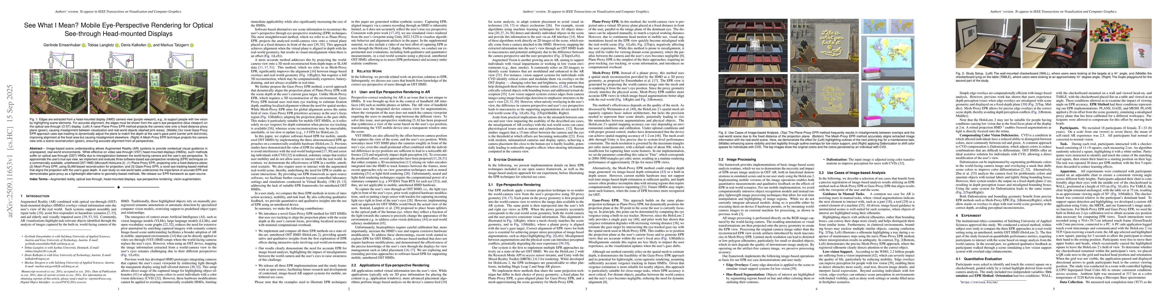 Thumbnail for See What I Mean? Mobile Eye-Perspective Rendering for Optical
  See-through Head-mounted Displays