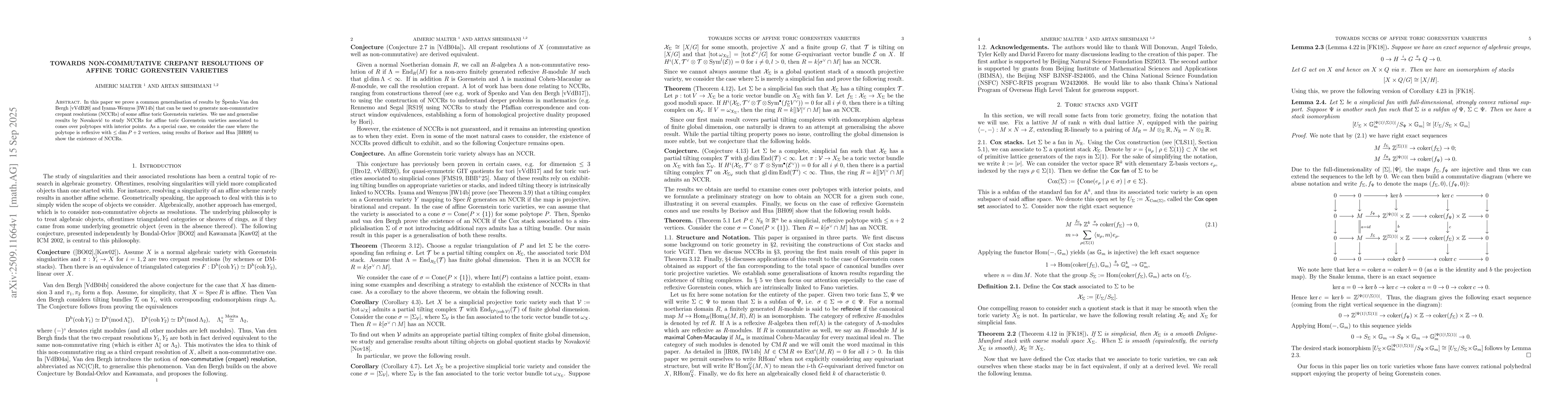 Thumbnail for Towards non-commutative crepant resolutions of affine toric Gorenstein
  varieties