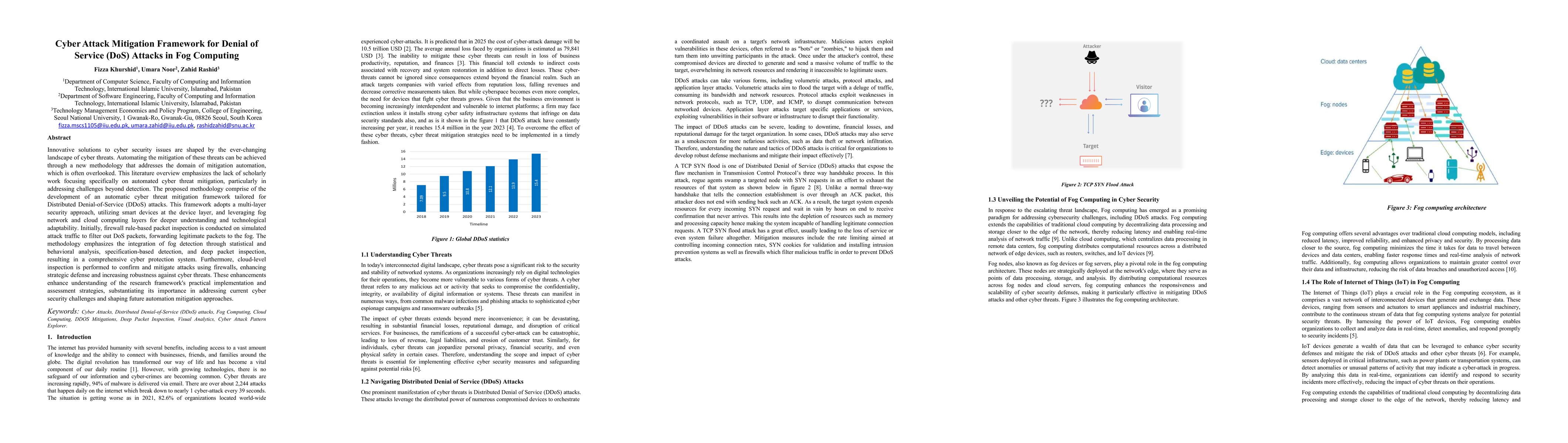 Thumbnail for Cyber Attack Mitigation Framework for Denial of Service (DoS) Attacks in
  Fog Computing