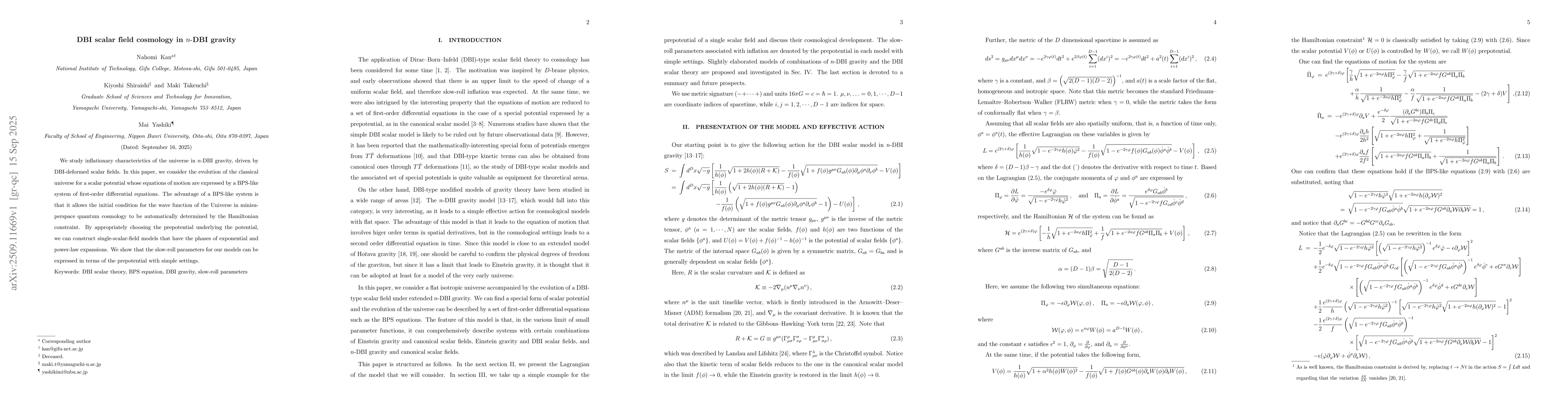 Thumbnail for DBI scalar field cosmology in $n$-DBI gravity