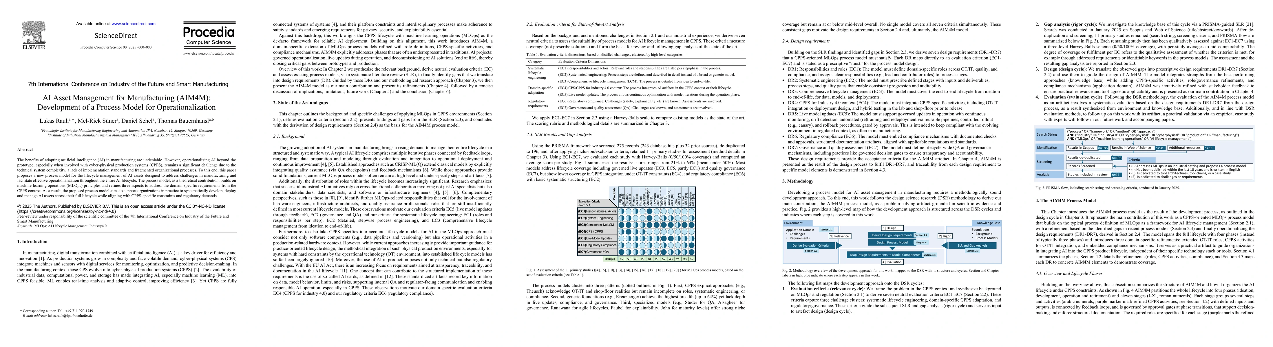 Thumbnail for AI Asset Management for Manufacturing (AIM4M): Development of a Process
  Model for Operationalization