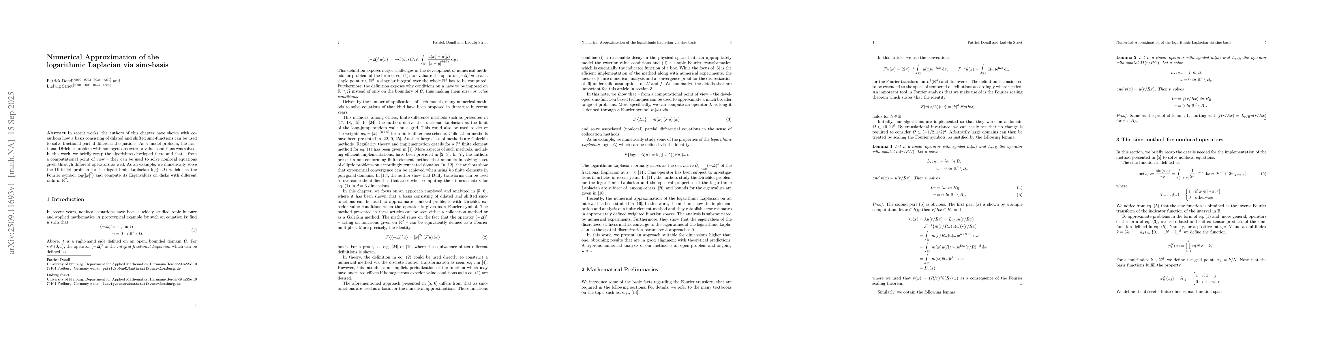 Thumbnail for Numerical Approximation of the logarithmic Laplacian via sinc-basis