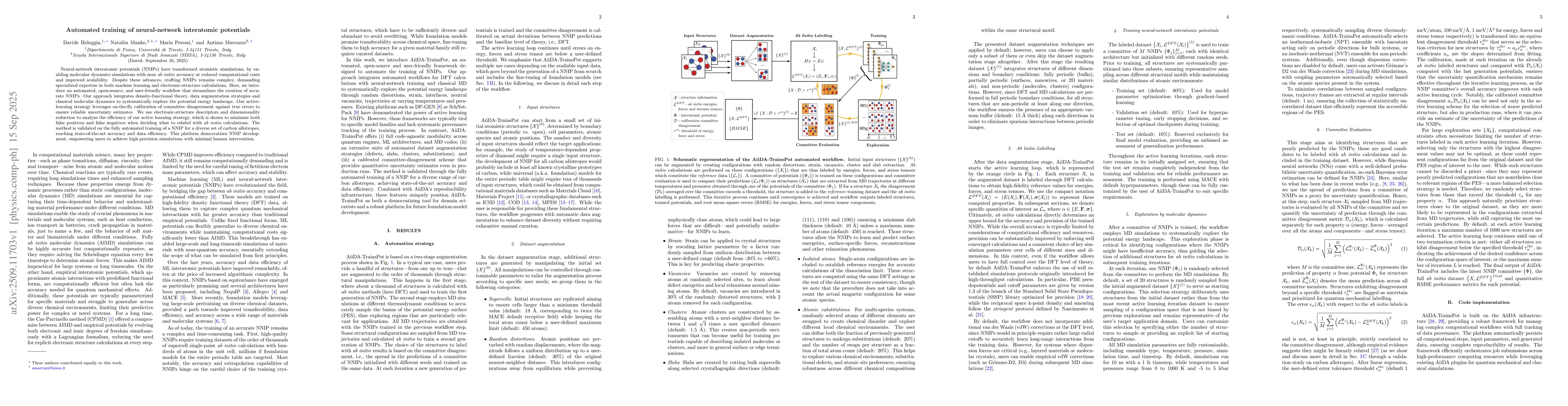 Thumbnail for Automated training of neural-network interatomic potentials