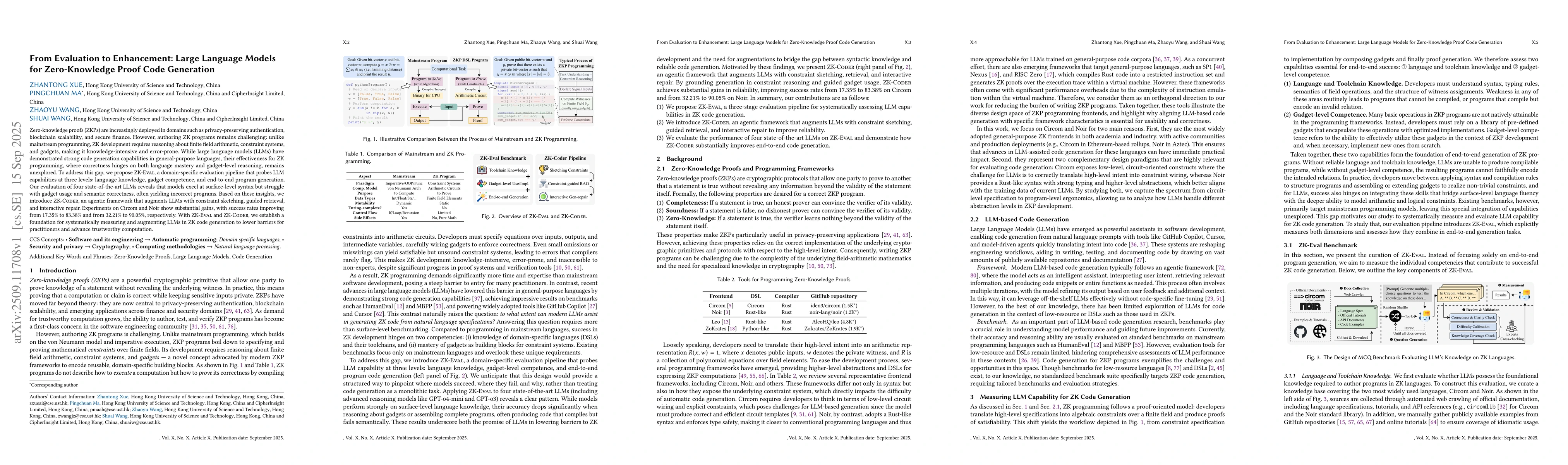 Thumbnail for From Evaluation to Enhancement: Large Language Models for Zero-Knowledge
  Proof Code Generation