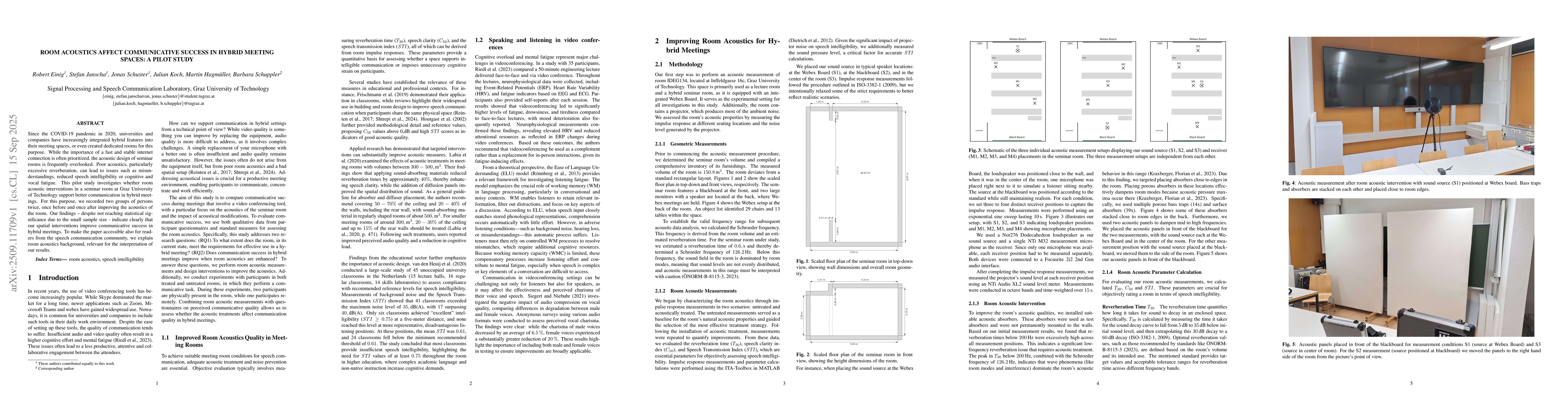 Thumbnail for Room acoustics affect communicative success in hybrid meeting spaces: a
  pilot study