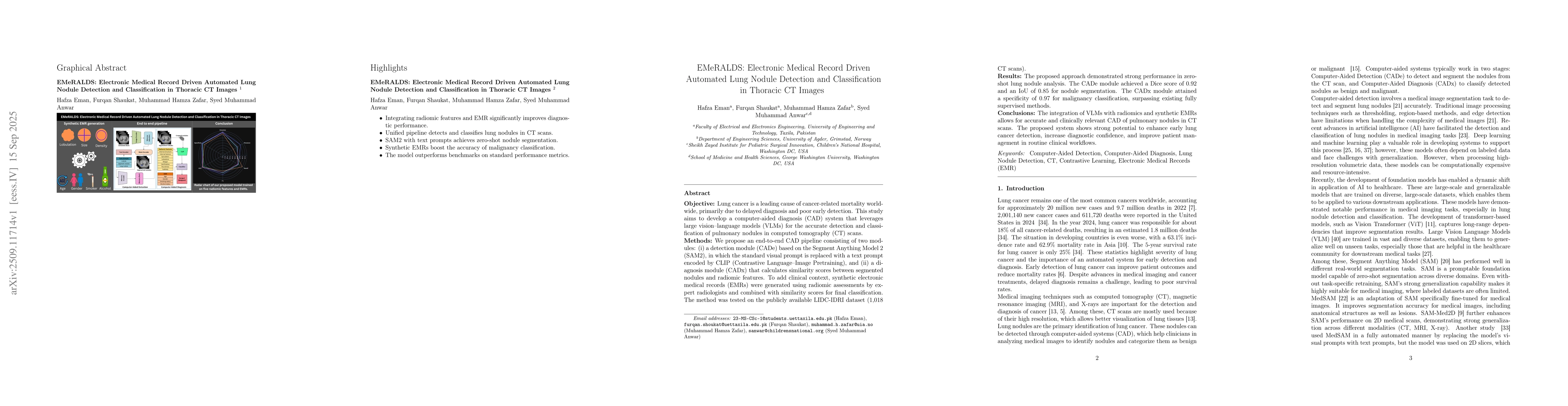 Thumbnail for EMeRALDS: Electronic Medical Record Driven Automated Lung Nodule
  Detection and Classification in Thoracic CT Images