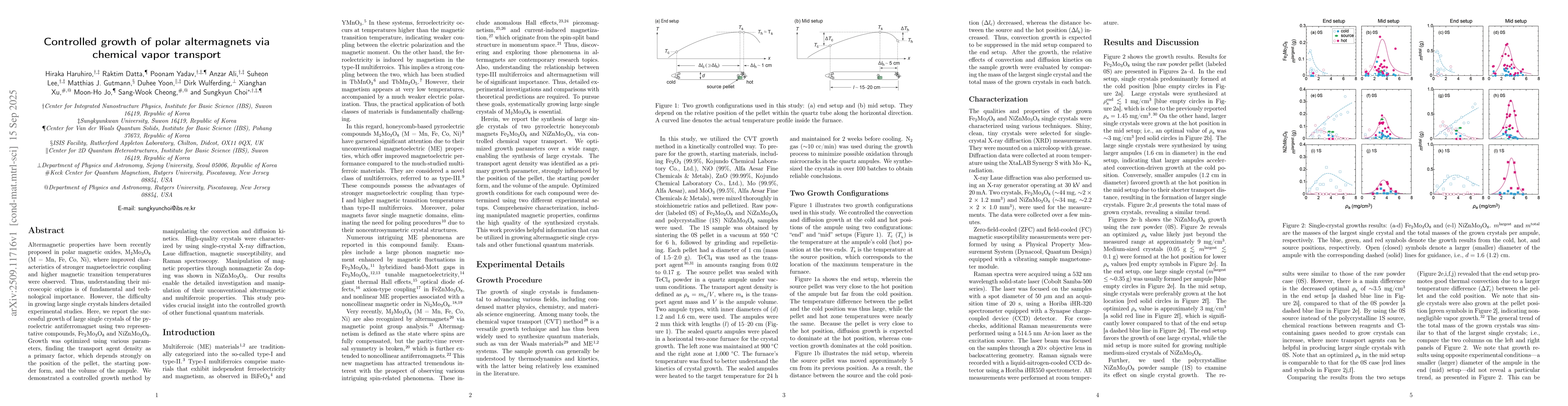 Thumbnail for Controlled growth of polar altermagnets via chemical vapor transport