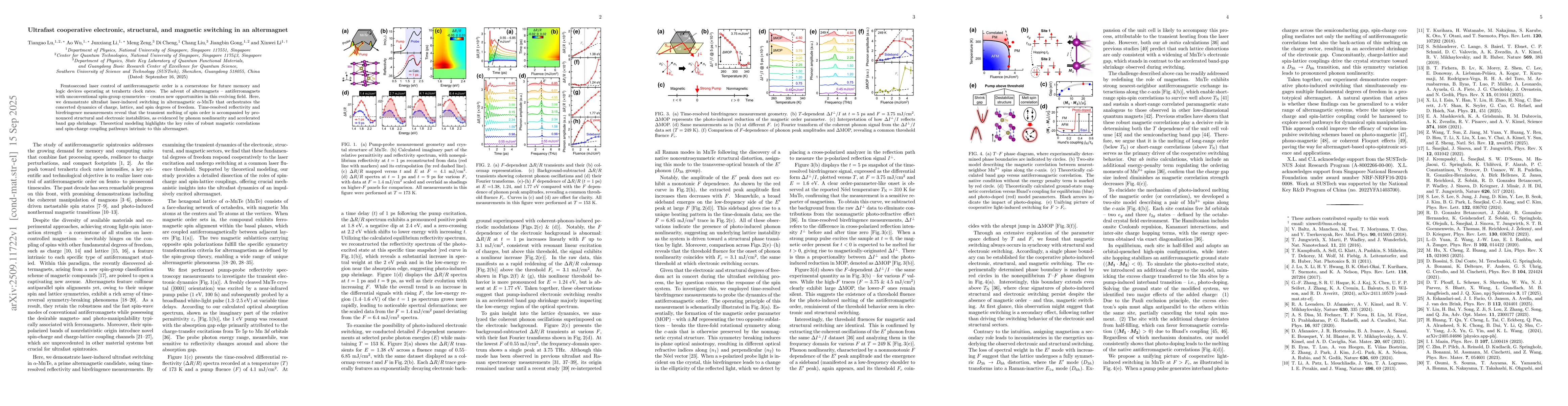 Thumbnail for Ultrafast cooperative electronic, structural, and magnetic switching in
  an altermagnet