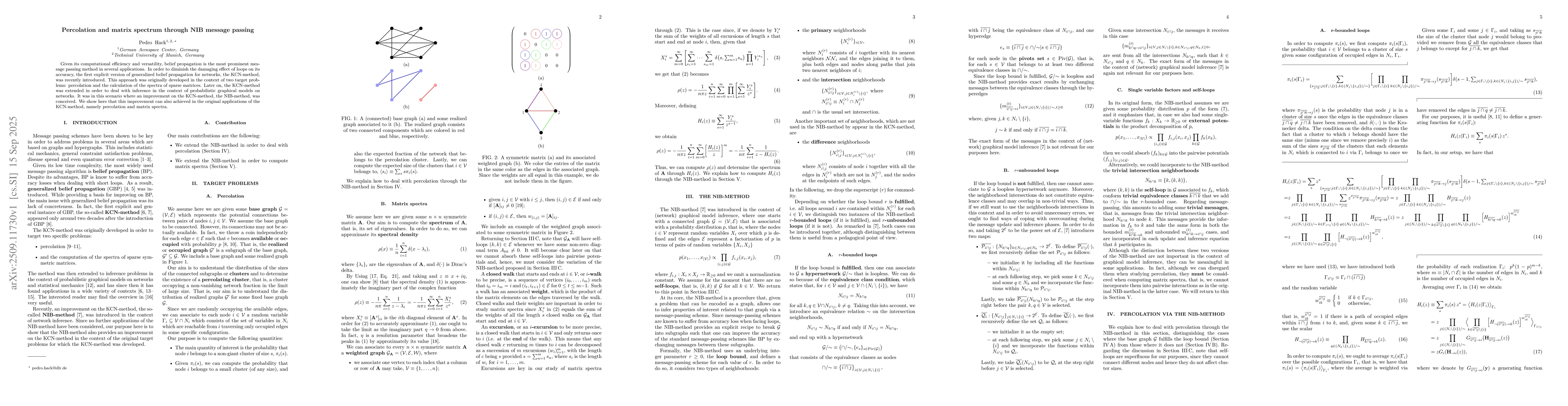 Thumbnail for Percolation and matrix spectrum through NIB message passing