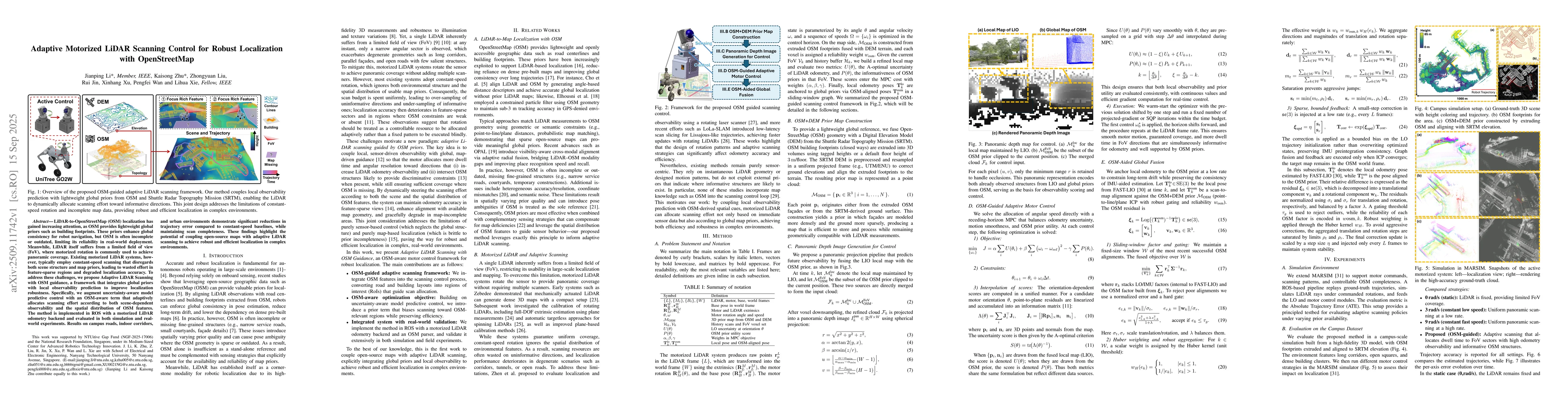 Thumbnail for Adaptive Motorized LiDAR Scanning Control for Robust Localization with
  OpenStreetMap