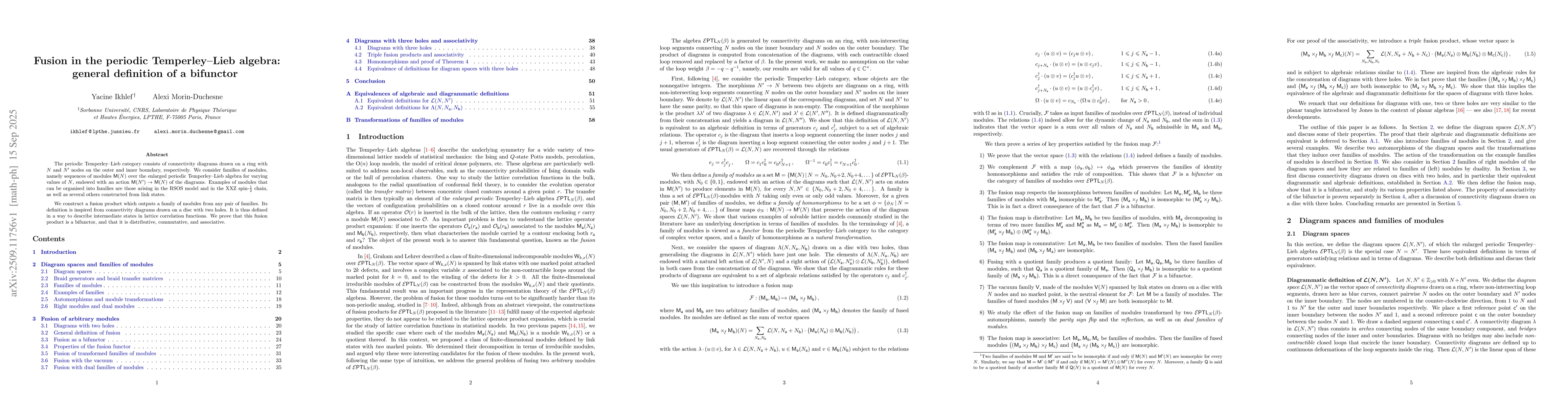 Thumbnail for Fusion in the periodic Temperley-Lieb algebra: general definition of a
  bifunctor