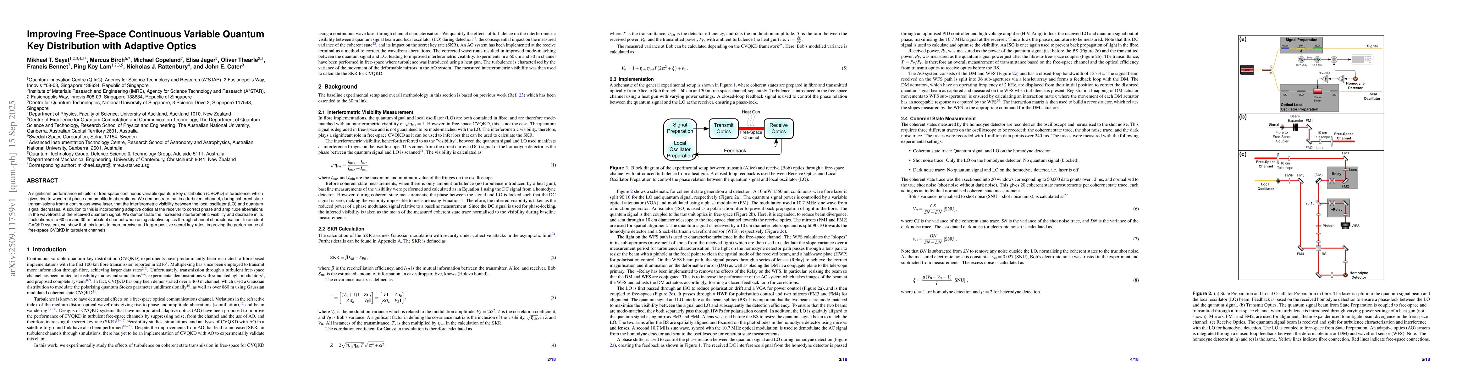 Thumbnail for Improving Free-Space Continuous Variable Quantum Key Distribution with
  Adaptive Optics