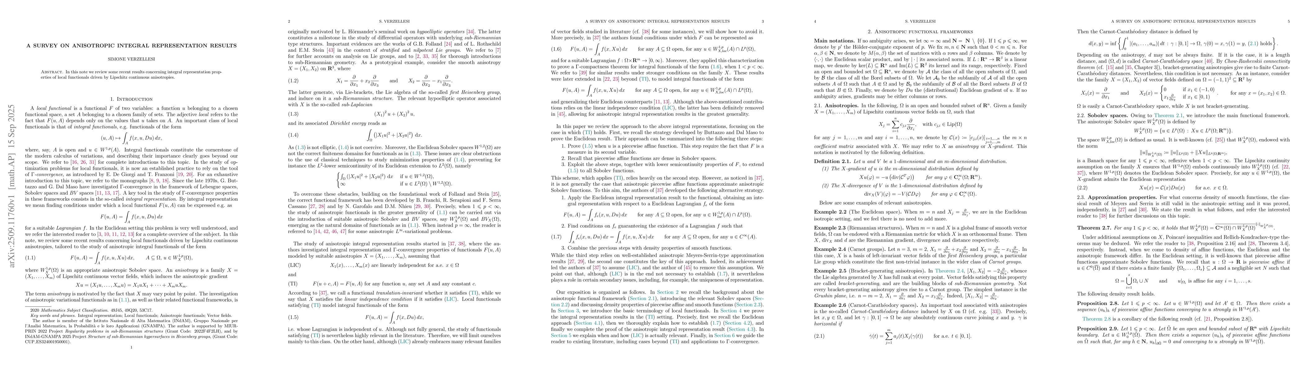 Thumbnail for A survey on anisotropic integral representation results