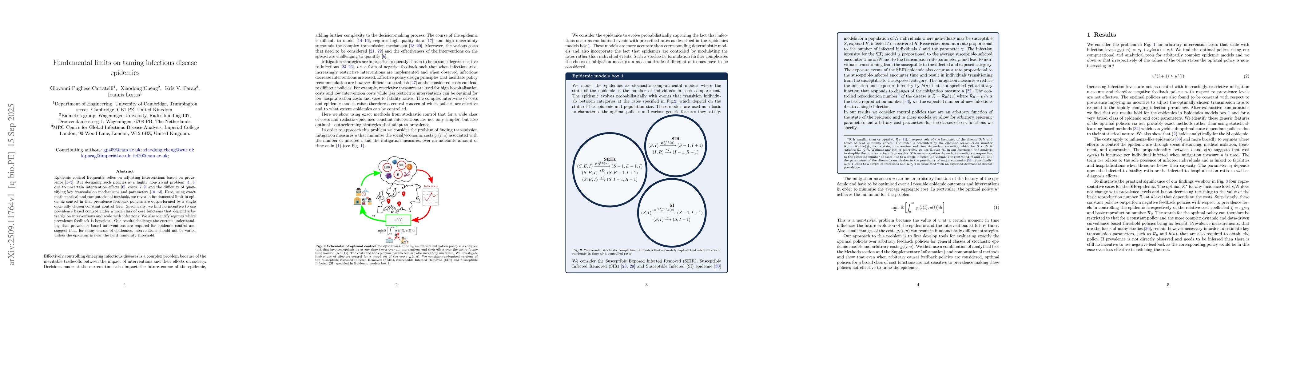 Thumbnail for Fundamental limits on taming infectious disease epidemics