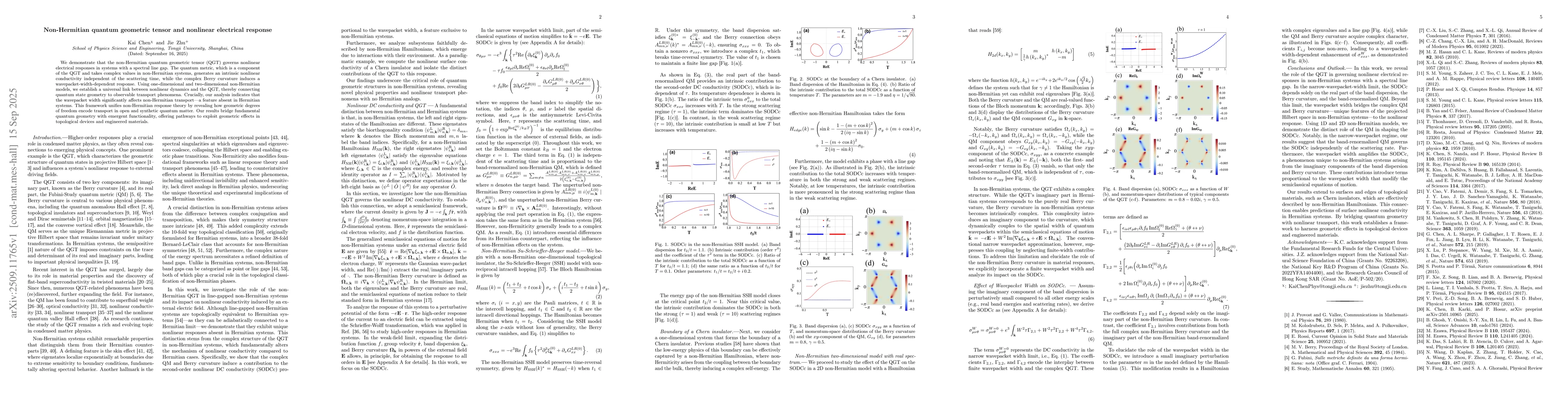 Thumbnail for Non-Hermitian quantum geometric tensor and nonlinear electrical response