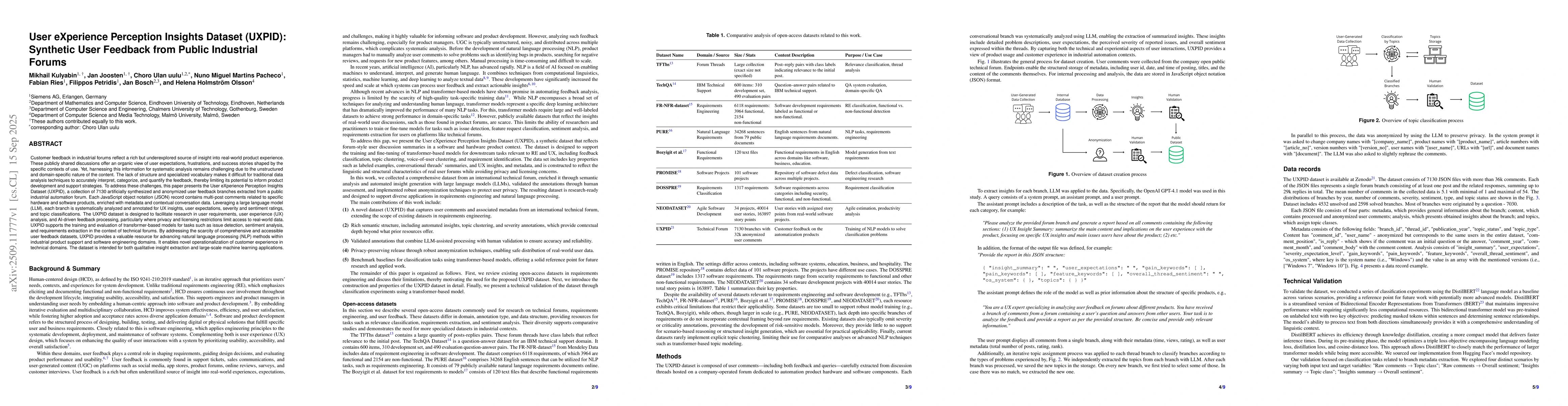 Thumbnail for User eXperience Perception Insights Dataset (UXPID): Synthetic User
  Feedback from Public Industrial Forums
