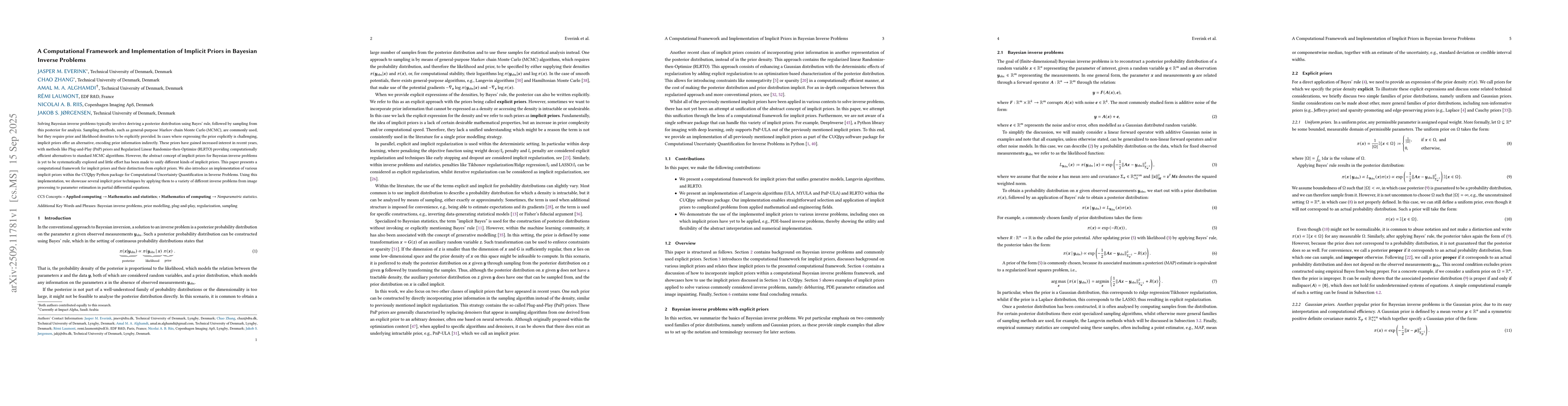 Thumbnail for A Computational Framework and Implementation of Implicit Priors in
  Bayesian Inverse Problems