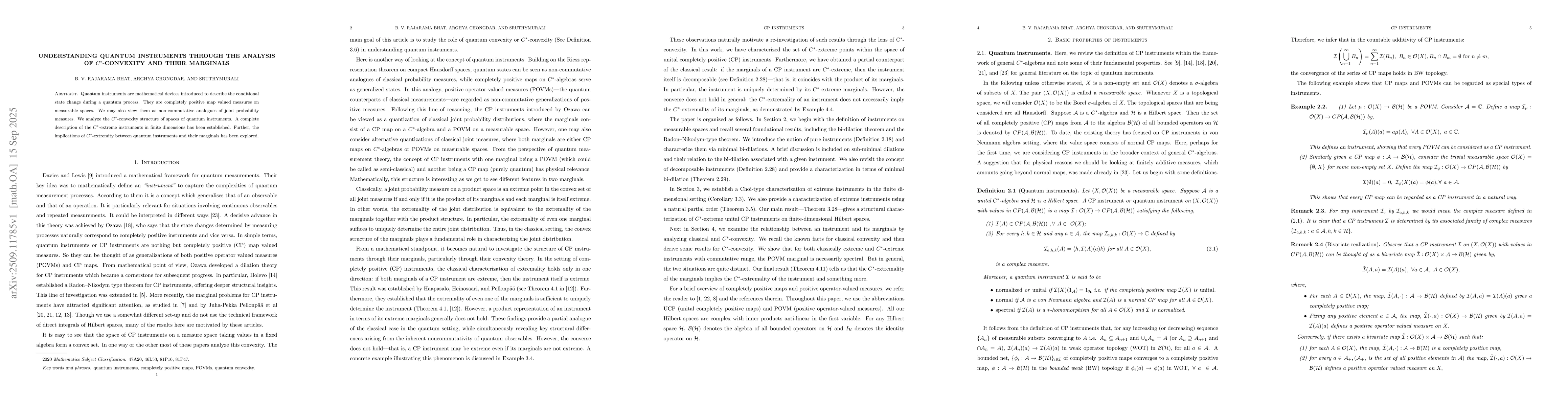 Thumbnail for Understanding Quantum Instruments Through the Analysis of
  $C^*$-Convexity and Their Marginals