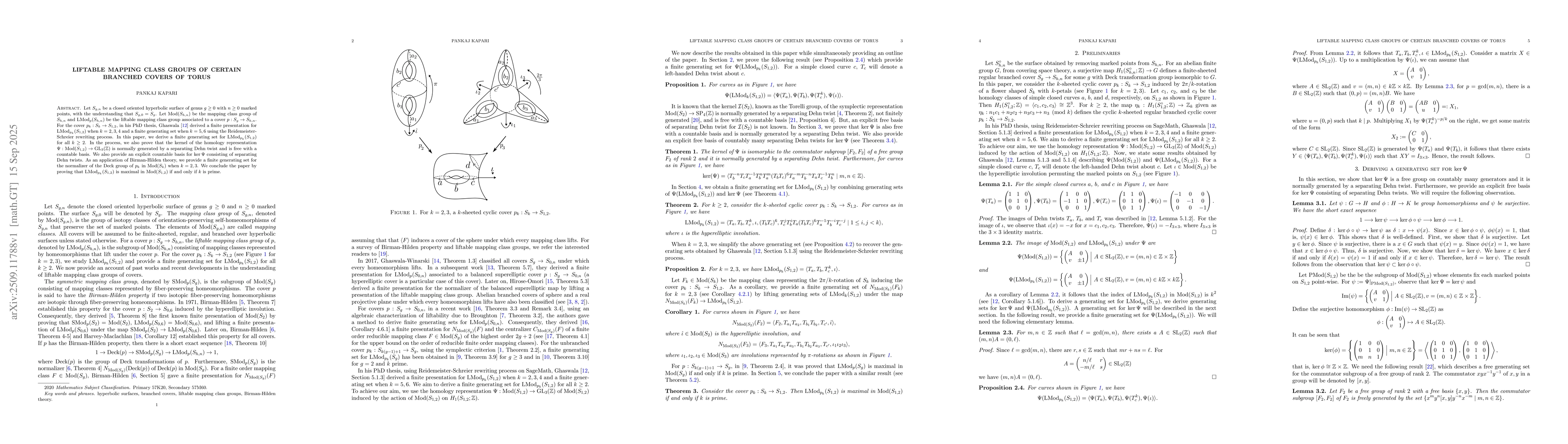 Thumbnail for Liftable mapping class groups of certain branched covers of torus