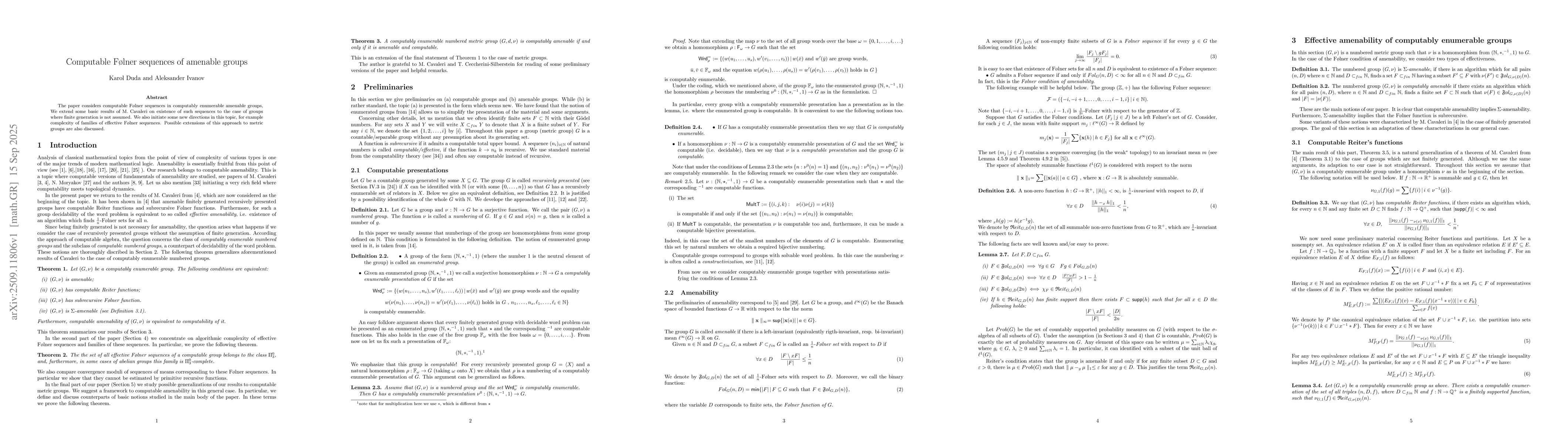 Thumbnail for Computable Folner sequences of amenable groups
