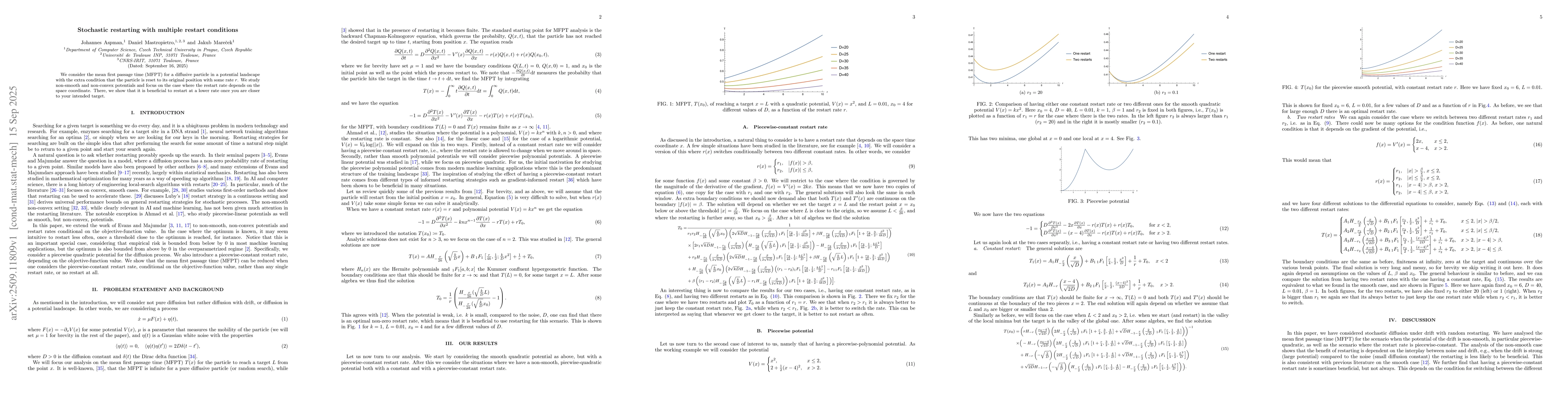 Thumbnail for Stochastic restarting with multiple restart conditions