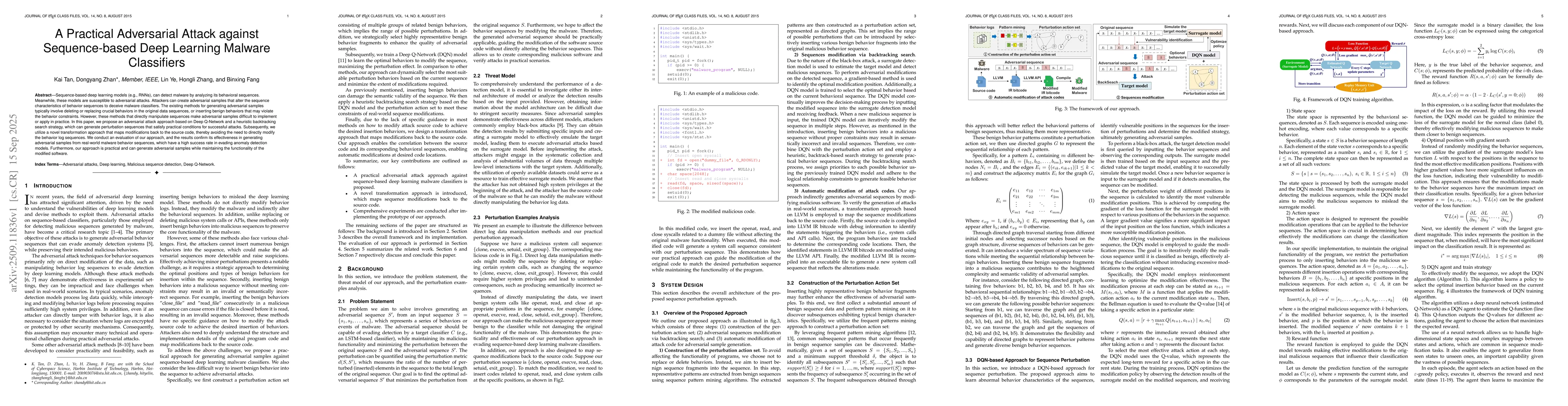 Thumbnail for A Practical Adversarial Attack against Sequence-based Deep Learning
  Malware Classifiers