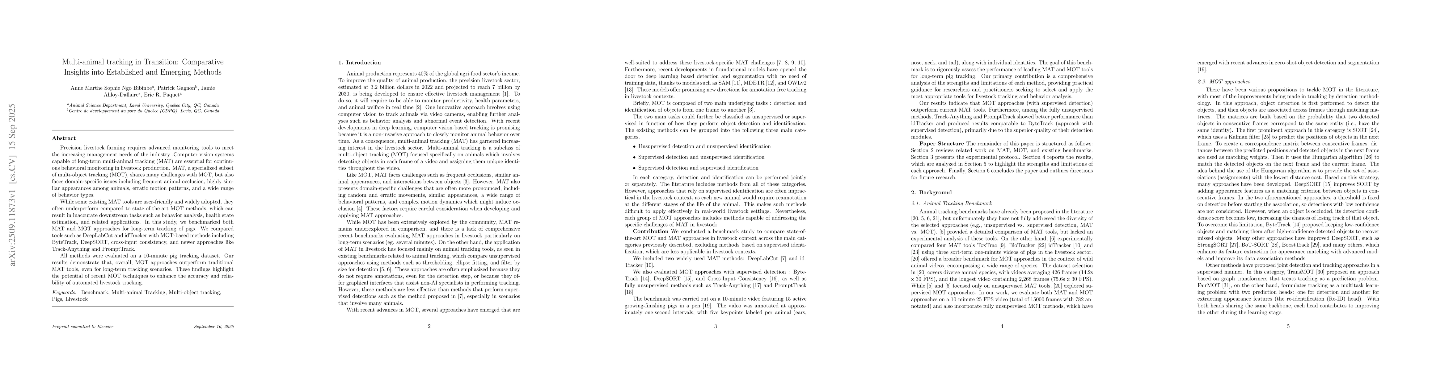 Thumbnail for Multi-animal tracking in Transition: Comparative Insights into
  Established and Emerging Methods