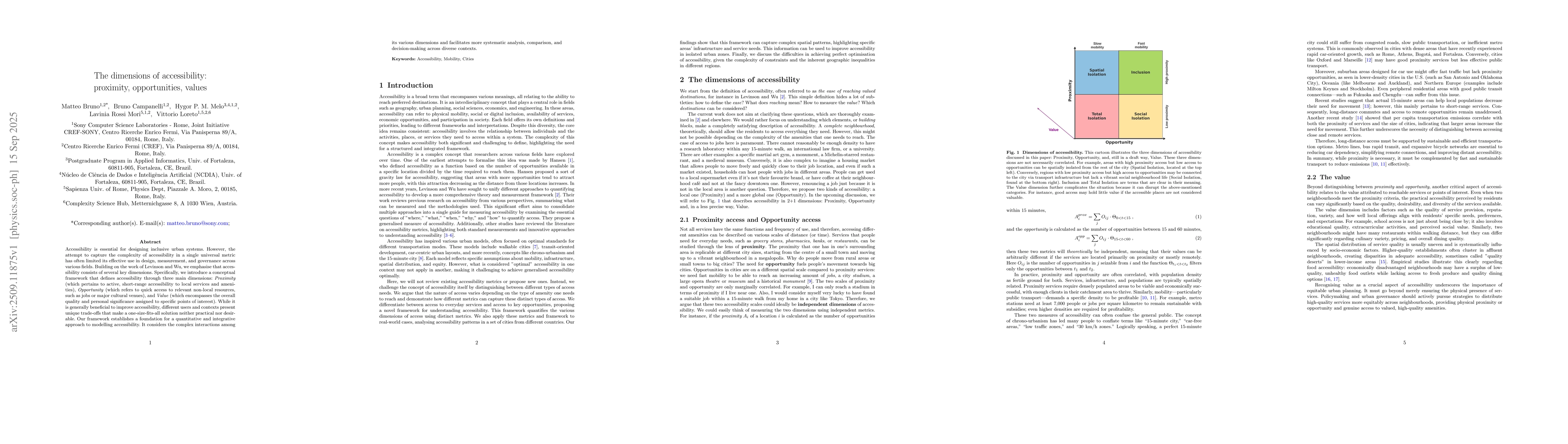 Thumbnail for The dimensions of accessibility: proximity, opportunities, values