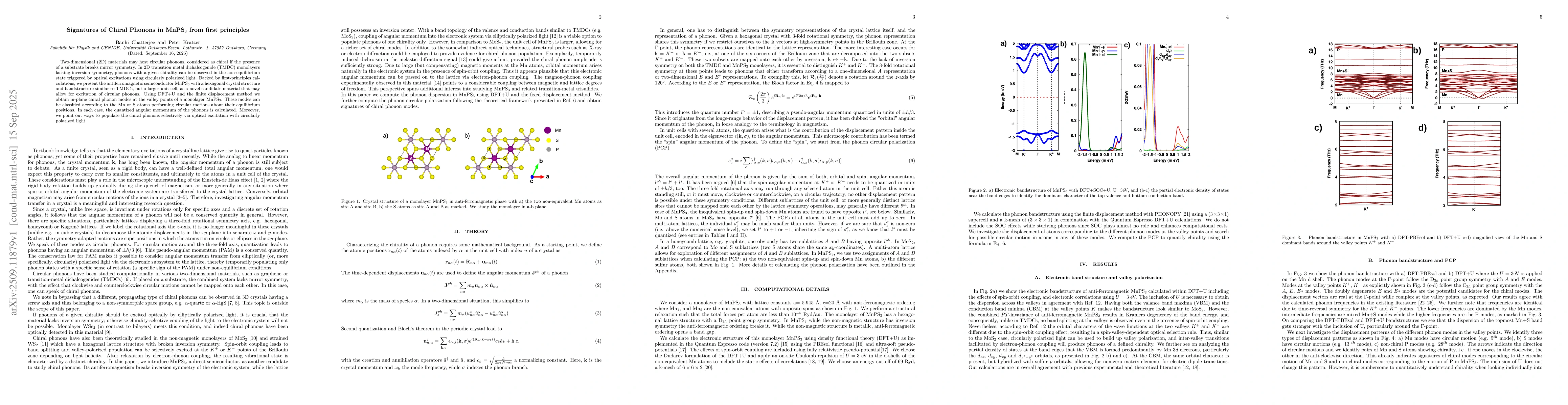 Thumbnail for Signatures of Chiral Phonons in MnPS$_3$ from first principles