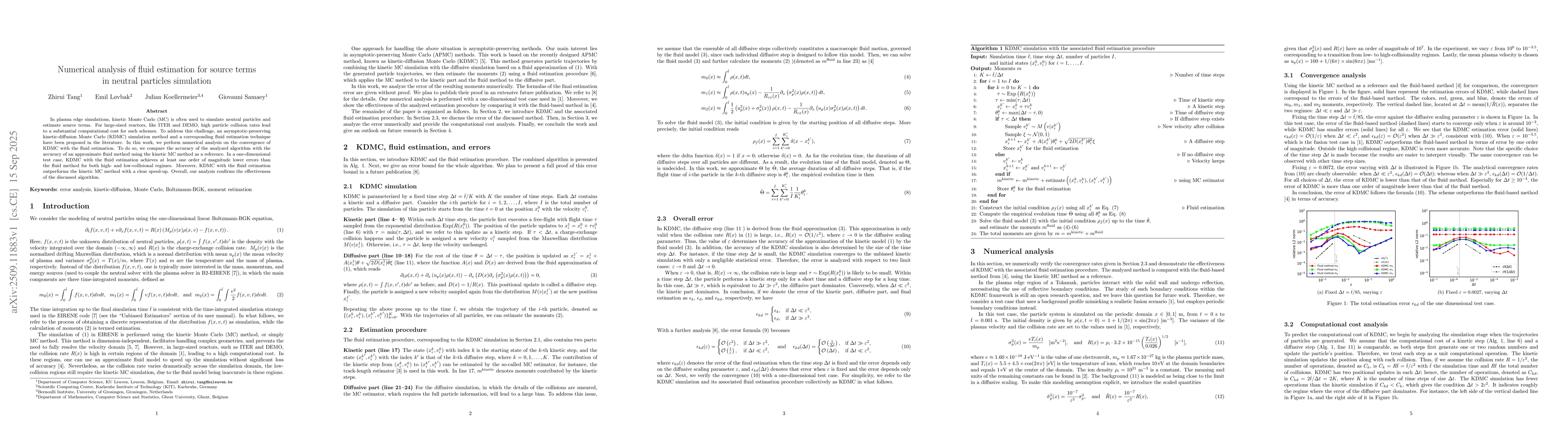 Thumbnail for Numerical analysis of fluid estimation for source terms in neutral
  particles simulation