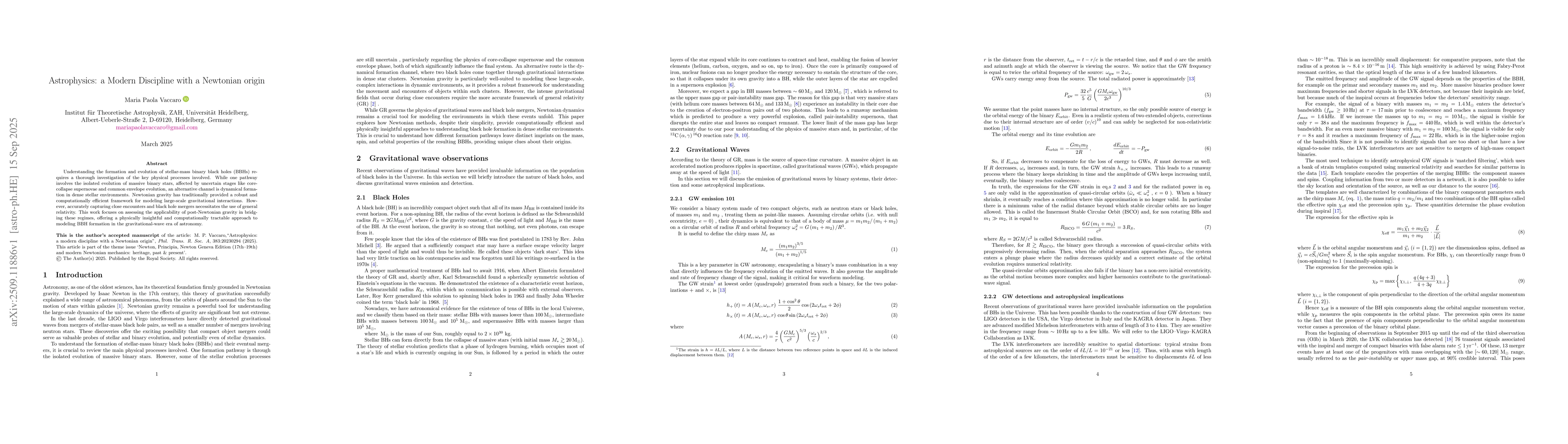 Thumbnail for Astrophysics: a Modern Discipline with a Newtonian origin