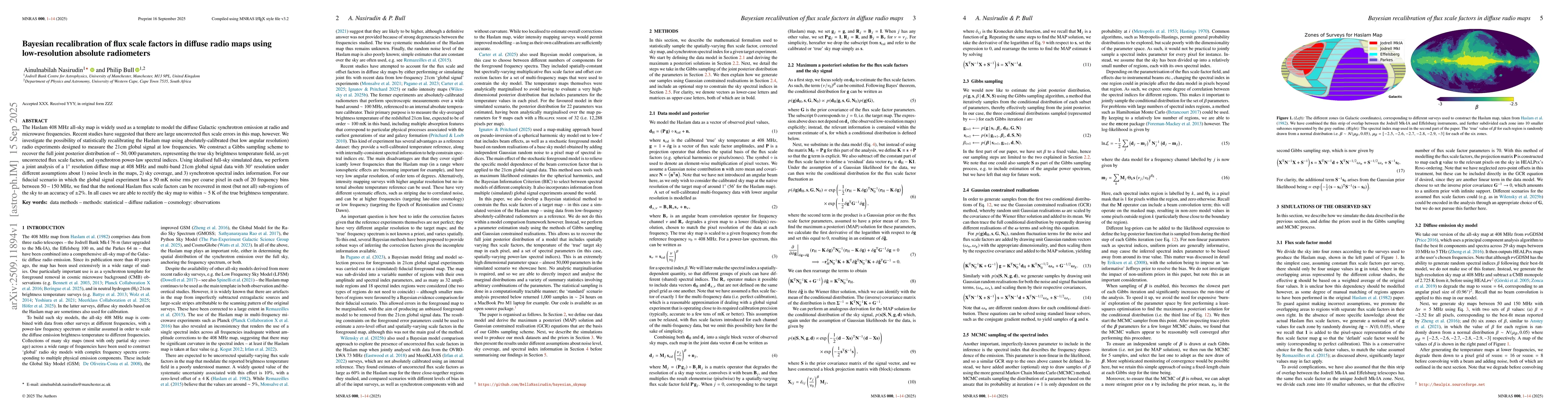 Thumbnail for Bayesian recalibration of flux scale factors in diffuse radio maps using
  low-resolution absolute radiometers