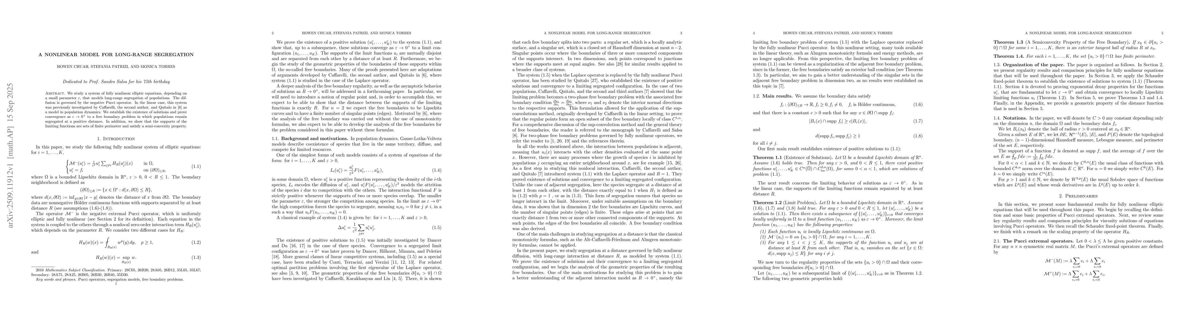 Thumbnail for A nonlinear model for long-range segregation