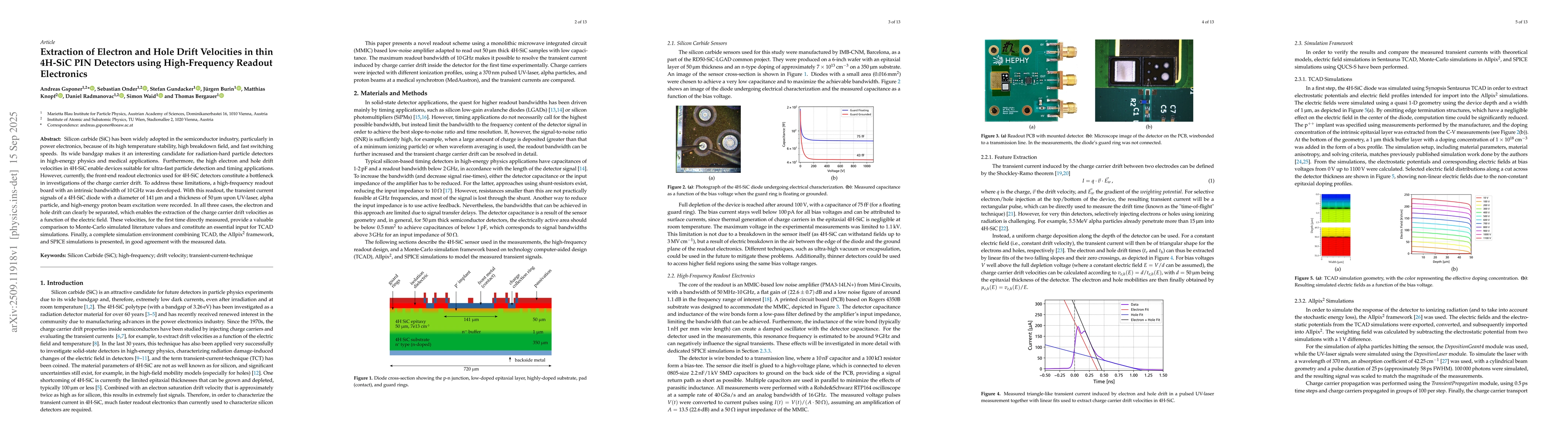Thumbnail for Extraction of Electron and Hole Drift Velocities in thin 4H-SiC PIN
  Detectors using High-Frequency Readout Electronics