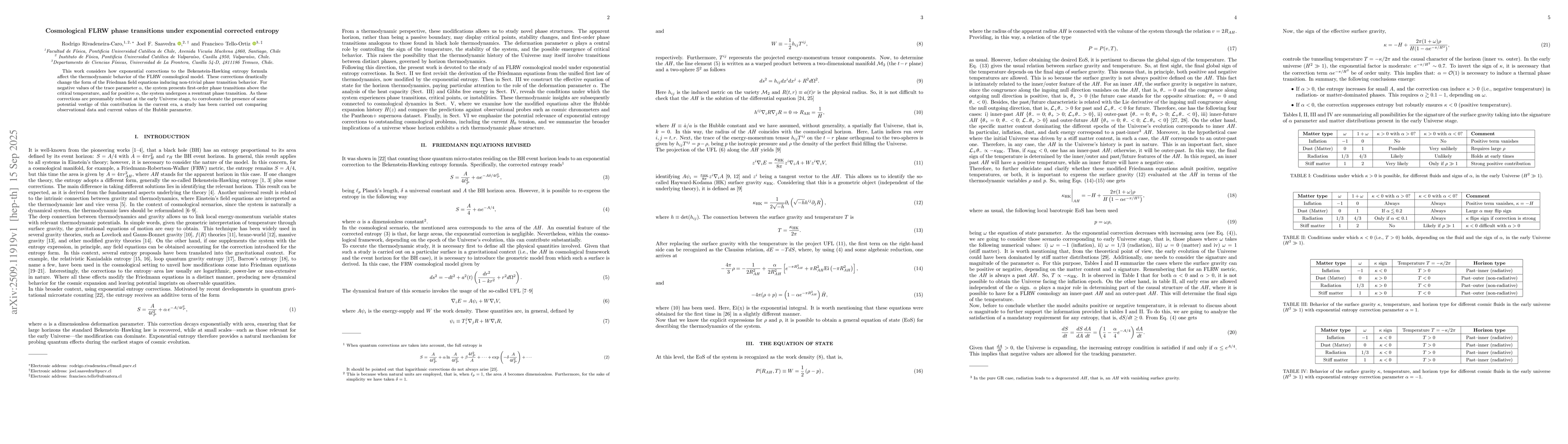 Thumbnail for Cosmological FLRW phase transitions under exponential corrected entropy