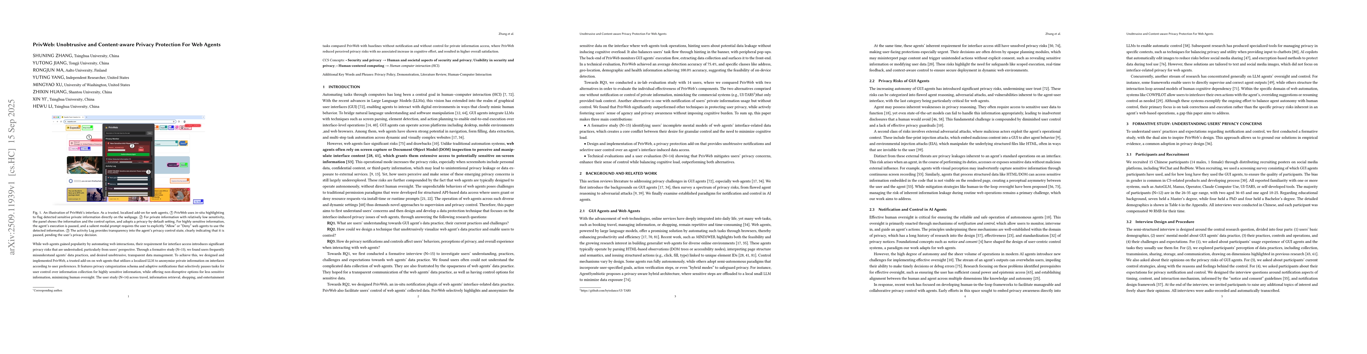 Thumbnail for PrivWeb: Unobtrusive and Content-aware Privacy Protection For Web Agents